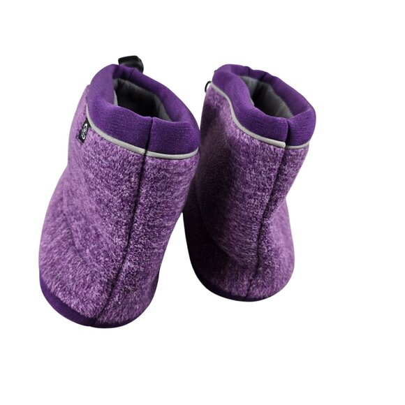 Isotoner Purple Fleece Bootie Slippers Size XL Adjustable Cord For Women jh1778 - Picture 10 of 11
